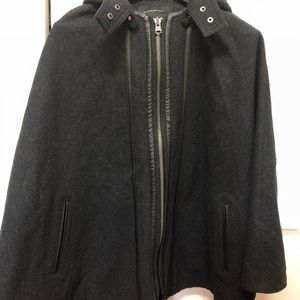 Banana Republic poncho coat with detachable hood